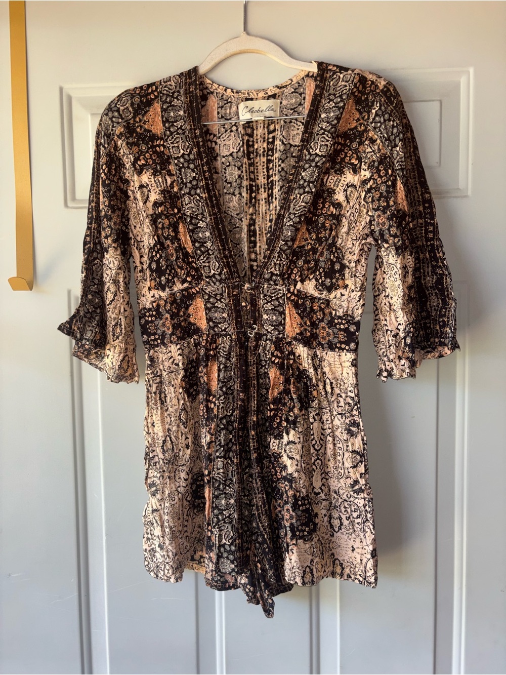 Cleobella floral boho romper size S